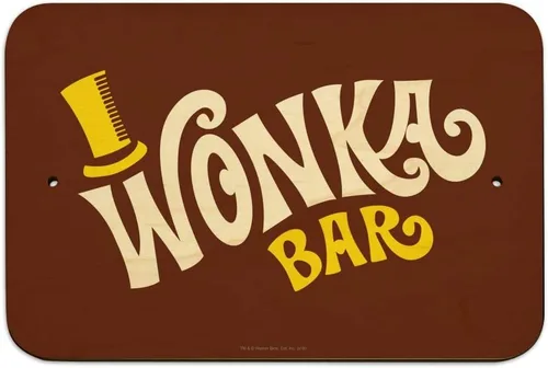 Vista 14 de GRAPHICS & MORE Willy Wonka and The Chocolate Factory Wonka Bar Logo Home Business Office Sign