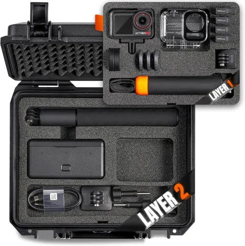 Vista 9 de Funda rígida portátil impermeable para DJI Osmo Action 5 Pro/4/3 accesorios de cámara de acción compatible con combo estándar, compatible