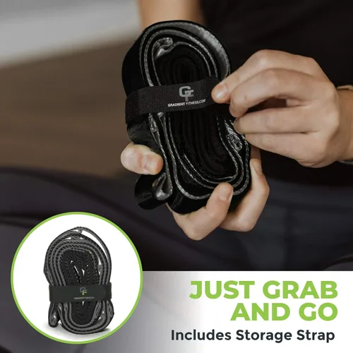 Vista 6 de Gradient Fitness Stretching Strap for Physical Therapy, 12 Multi-Loop Stretch Strap 1" W x 8' L, Neoprene Handles, Physical Therapy Equipment, Yoga
