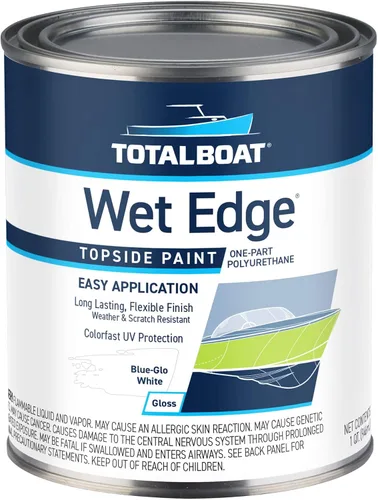 Vista 48 de TotalBoat Wet Edge Topside - Pintura marina con recubrimiento de poliuretano premium para barcos, vehículos recreativos, molduras exteriores, fibra