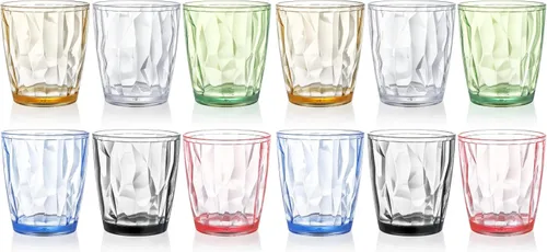 Vista 8 de Hedume Juego de 6 vasos de plástico de alta calidad, 6 colores apilables de 10.5 onzas, sin BPA