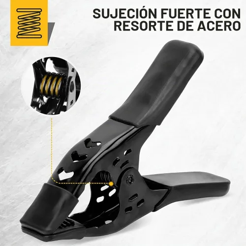 Vista 6 de Abrazaderas de resorte de metal resistentes: 4 clips de lona de 6 pulgadas para carpintería y cubierta de piscina