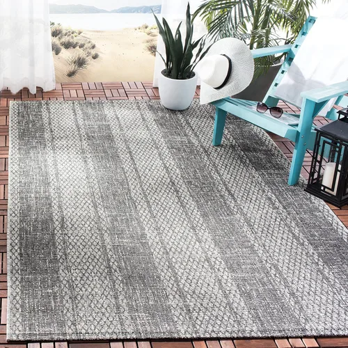Vista 10 de SAFAVIEH Courtyard Collection CY8736 - Alfombra de pasillo de 2 pies 3 pulgadas x 6 pies 7 pulgadas, color gris claro/fucsia CY8736 para interiores