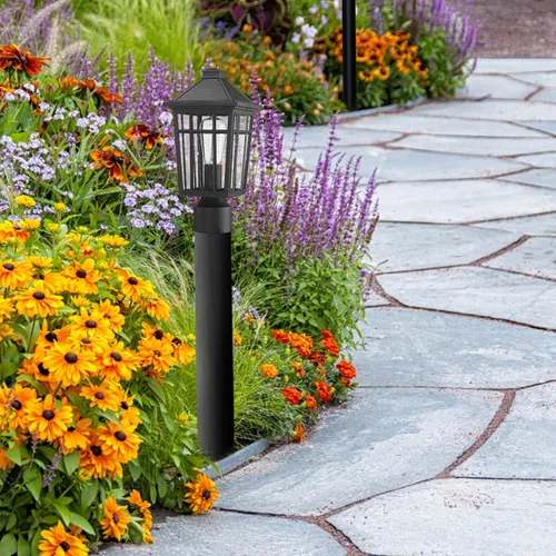 Vista 3 de Darkaway Luces de poste para exteriores + adaptador de luz para poste, iluminación de cubierta de poste de valla para jardín, patio, camino
