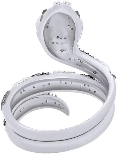 Vista 3 de Jewel Zone US Anillo de compromiso y boda con diamantes naturales en blanco y negro (0,07 quilates)