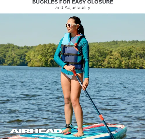 Vista 4 de Airhead GEO General - Chaleco salvavidas de varios tamaños, chalecos de natación para adultos, niños y jóvenes, poliéster duradero y espuma