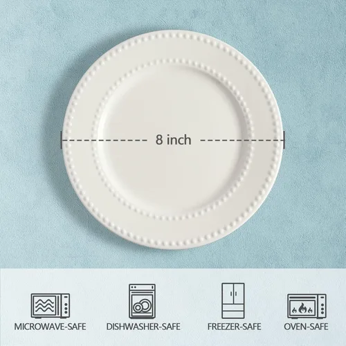 Vista 3 de Juego de 4 platos de ensalada con relieve de 6 y 8 pulgadas