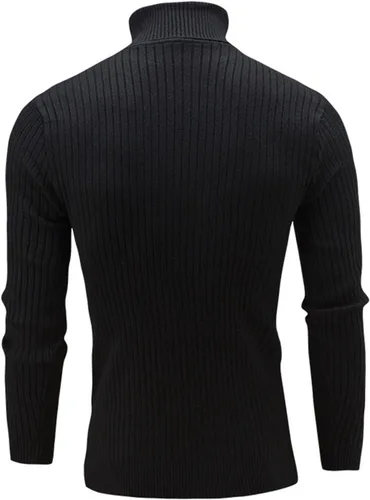 Vista 2 de Slim Fit Turtleneck Sweater for Men Knit Thermal Turtle Neck Pullover Sweaters Casual Basic Ribbed Knitted Pullovers