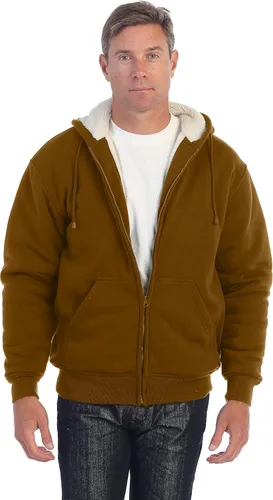 Vista 14 de Gioberti Chaqueta con capucha de forro polar suave y pesado para hombre Negro