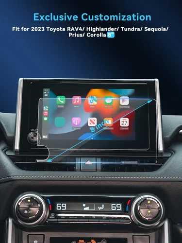 Vista 9 de RAV4 Protector de pantalla para Toyota RAV 4 2023 2024 2025 Accesorios Película protectora de vidrio templado de 8 pulgadas para 1 pieza para RAV4