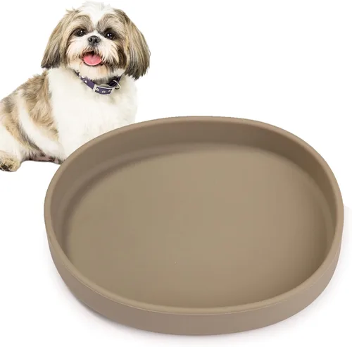 Vista 8 de BNOSDM Plato de Comida de Silicona para Perros, Cuenco Poco Profundo para Perros, Plato Plano para Gatos, 1 Paquete, Platos Pequeños para Cachorros