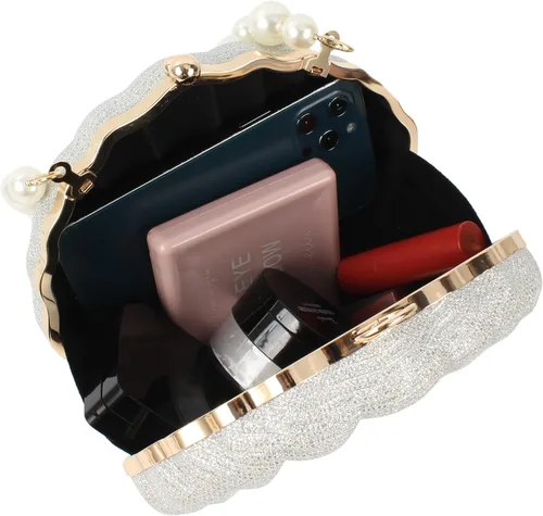 Vista 6 de Women Mini Seashell Evening Clutch Top-Handle Bag Cross-body Bag
