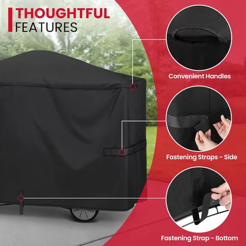 Vista 5 de Unicook Funda para parrilla compatible con Weber Q2000 Q300 Q3000 Q3200 Series con carro, en comparación con Weber 7112, resistente al agua