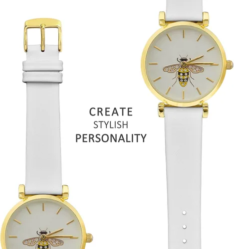 Vista 5 de WOCCI Correas de reloj elegantes, correas de repuesto de cuero genuino para hombres y mujeres, ancho de la correa 0.315 in, 0.394 in, 0.472 in