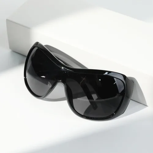 Vista 5 de YOGFIT Gafas de sol de gran tamaño para mujeres y hombres, Y2K envolventes de moda