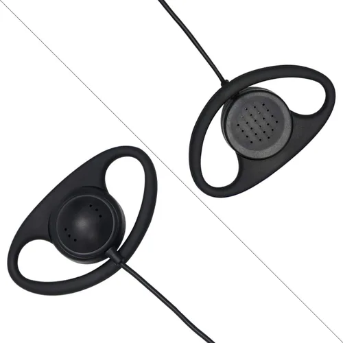 Vista 4 de Auricular de 0.138 in solo escucha, gancho de goma suave en forma de D, auricular de 1 pin para radios bidireccionales, micrófonos de altavoz