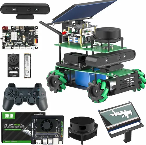 Vista 14 de Yahboom Robot AI Python Programa ROS2 Robot con RPi 5 8GB Powered Robot Educativo AI Módulo de voz Mapeo Navegación 360° Movimiento