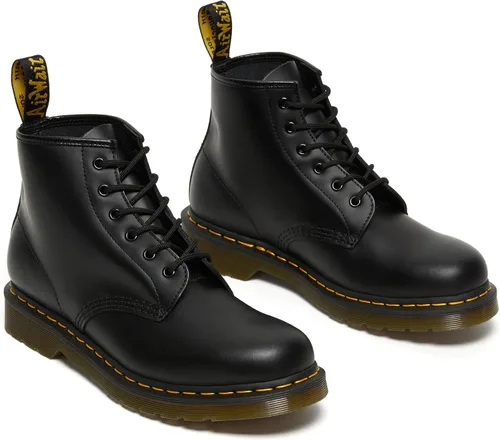 Vista 3 de Botines de piel lisa Dr. Martens 101 para mujer, color negro liso