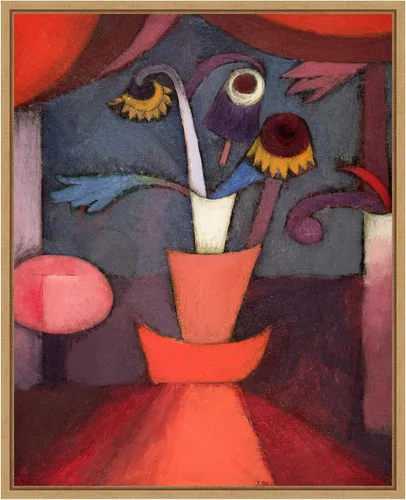 Vista 11 de Amanti Art Lienzo enmarcado para pared, 28 x 23 pulgadas, flor de otoño de 1922 por Paul Klee, lienzo enmarcado para pared, obras de arte