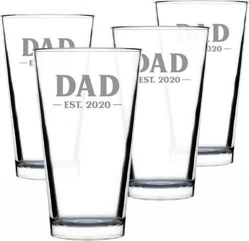 Vista 9 de Dad Est 2023 - Regalo de Vaso de Pinta para Nuevo Padre Primerizo - Vasos Llamativos de 16 Oz Bevvee Dad gift ideas for fathers, husbands and