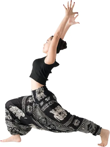 Vista 2 de B BANGKOK PANTS Pantalones harén para mujer, ropa hippie