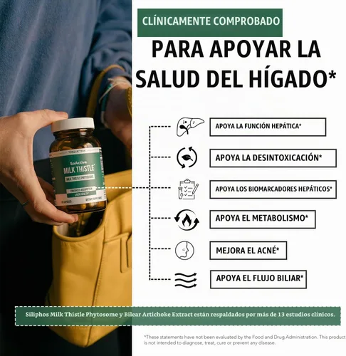 Vista 5 de SoActive® Milk Thistle: fitosoma de cardo mariano 10 veces más eficaz, optimizado para silybina bioactiva esencial A & B Plus Bilear® extracto