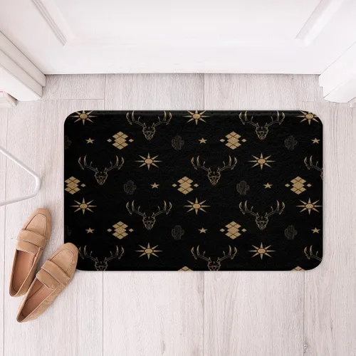 Vista 25 de Feelyou Aztec Bathroom Rugs Aztec Southwestern Printed Bath Mats for Bathroom Bohemian Bath Rugs for Shower Tub Cowboy Cowgirl Bathroom Accossories