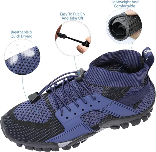 Vista 2 de Zapatos de senderismo acuático para hombre y mujer, zapatos para correr, natación, piscina, acuática, descalzo, playa, deportes, antideslizantes