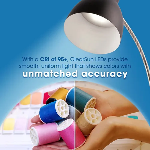 Vista 6 de OttLite Lámpara de escritorio LED ajustable con puerto USB de 2.1 A - Portátil, ajustable, luz de escritorio 3 modos de temperatura de color Los