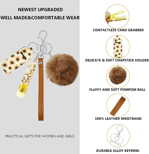 Vista 2 de Azptan Clip de tarjeta para uñas largas, llavero de pulsera para mujeres y niñas