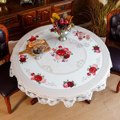 Vista 17 de SUTAVIA Mantel de Mesa Bordado con Encaje, Cubierta de Mesa Rectangular Estilo Granja, Mantel de Macramé Clásico Oblongo con Decoración Floral