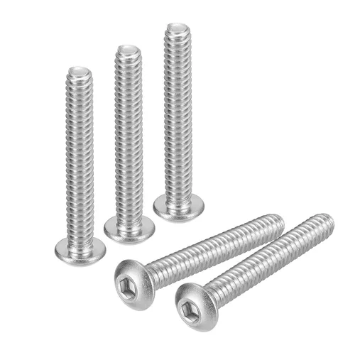 Vista 40 de Uxcell tornillos de cabeza de botón #8-32x1, 20 unidades, pernos hexagonales de acero inoxidable 304, tornillos de rosca completa con cabeza