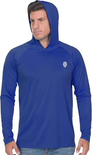 Vista 21 de Camisa de pesca para hombres de manga larga, con protección solar SPF 50+ UV, camiseta tipo sudadera Negro