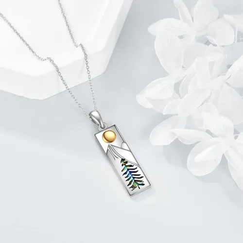 Vista 4 de YFN Collar de montaña para mujer, collar de plata de ley, regalo de joyería para esquiadores, excursionistas, campistas, escaladores y amantes