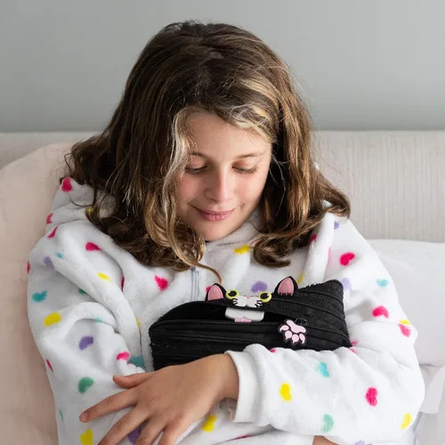 Vista 5 de ZIPIT - Estuche con cremallera para lápices con diseño de gato para niñas, lindo estuche con cremallera para niños y adolescentes, bolsa