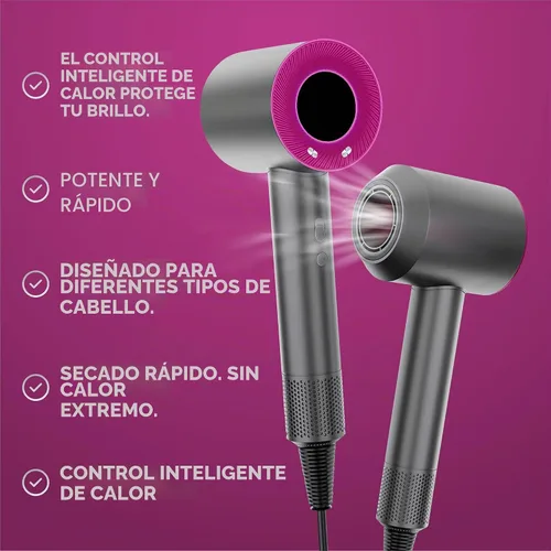 Vista 5 de Super secador de pelo con potente motor digital para un secado rápido