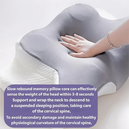 Vista 5 de Restora - Almohada para la apnea del sueño, almohada de tracción cervical Restora, almohada ortopédica de espuma viscoelástica 2 en 1 para aliviar