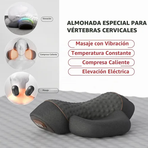 Vista 2 de Masajeador de tracción de almohada 2025 nuevo para joroba cervical - Almohada cervical 3 en 1 con terapia de calor, espuma viscoelástica para alivio