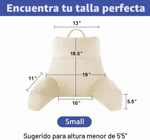 Vista 2 de IPYNBAP Almohada de espalda para cama para sentarse, almohada de lectura para sentarse en la cama para adultos, almohada de apoyo para la espalda