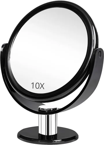 Vista 8 de Espejo de doble cara para maquillaje con aumento, 1 espejo de escritorio con aumento de 10 x 6 pulgadas