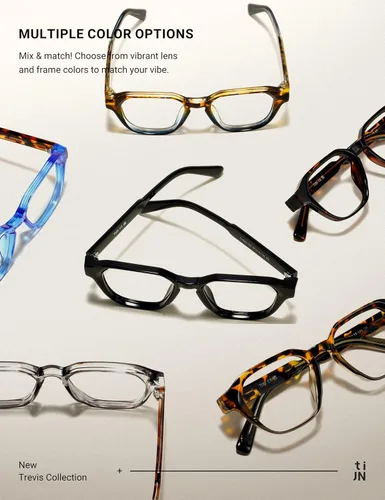 Vista 7 de TIJN Gafas de Bloqueo de Luz Azul para Mujeres y Hombres Marco Rectangular TR90 y Estilo Elegante Preppy Gafas de Pantalla de Computadora
