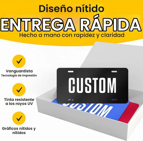 Vista 4 de Placa de matrícula personalizada – Placas para Carro Personalizadas – Placa de matrícula personalizada – Placas de vanidad para la parte delantera
