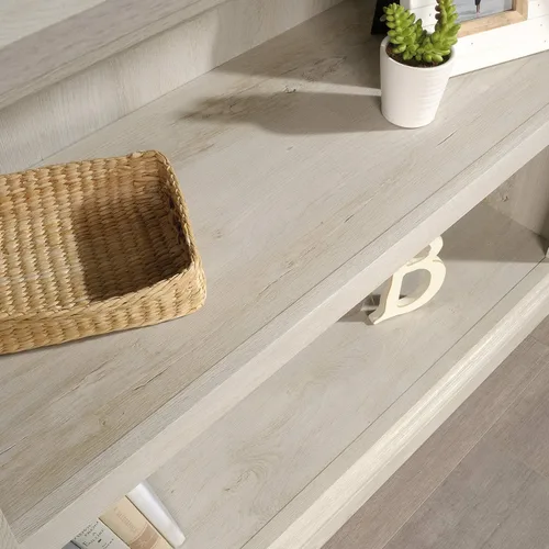 Vista 5 de Estantería de 2 niveles Sauder, estantería de madera multiusos para el hogar, oficina, sala de estar, en acabado castaño tiza