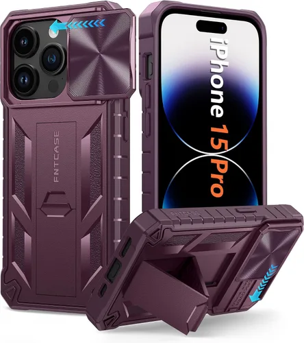 Vista 28 de FNTCASE for iPhone 11-Pro Phone Case: Military Grade Drop Proof Mobile Cover with Kickstand & Slide Rugged Shockproof Bumper Heavy Duty Protector