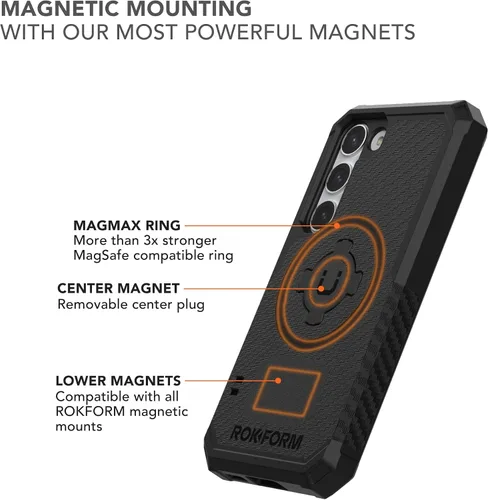 Vista 4 de Rokform - Funda para Galaxy S23, Serie Resistente, Carcasa Magnética con Bloqueo de Giro, Funda Blindada Probada contra Caídas (Negro)
