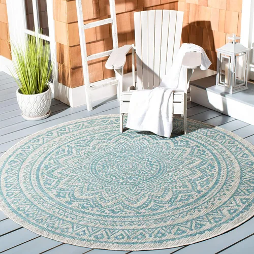Vista 67 de SAFAVIEH Alfombra lavable al aire libre Courtyard Collection - 2'3" x 5', marfil y verde, no desprende pelusa y fácil limpieza, ideal para patio