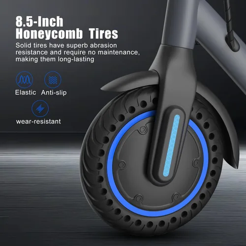 Vista 10 de Electric Scooter Adult 350W/500W Motor, Top 19/22 mph, 8.5'' Solid Tire Azul