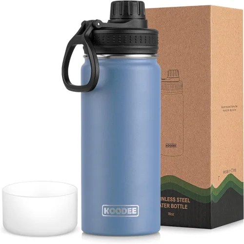 Vista 39 de koodee Botella de agua para niños, botella de agua de acero inoxidable de 12 onzas con aislamiento al vacío para la escuela, botella de agua de boca