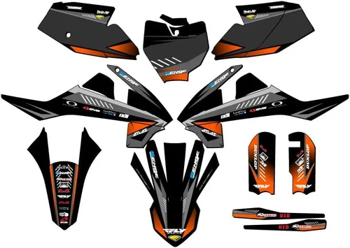 Vista 7 de 2016-2018 SX 65 SURGE Black Senge Graphics Base Kit compatible con KTM