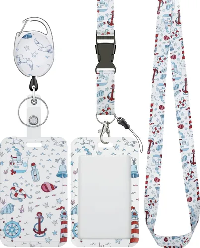 Vista 11 de Uniclife Porta credenciales deslizante floral con carrete retráctil y mosquetón con clip para cordón desmontable, protector de tarjeta vertical